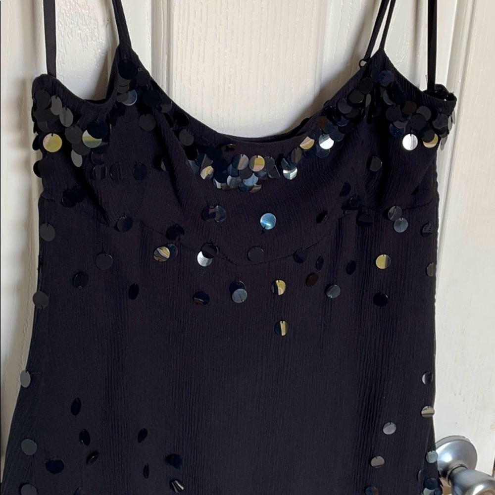 BCBGMaxaaria Black Sequin Top
